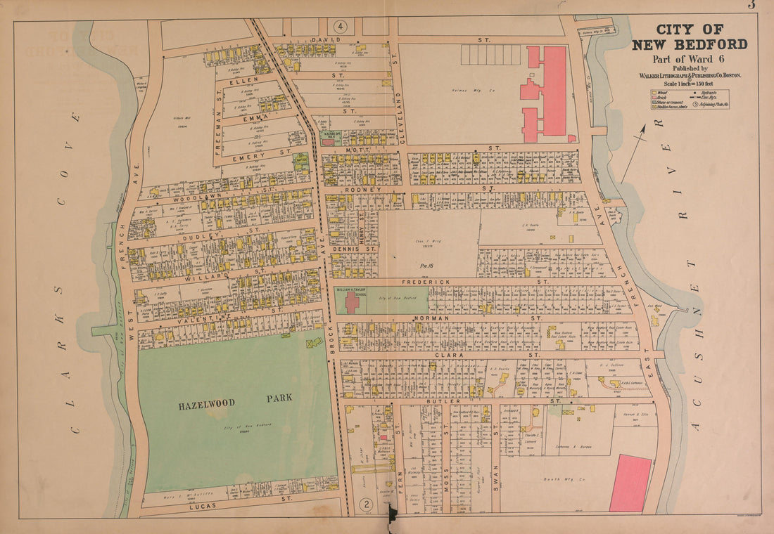 City of New Bedford--continued from Atlas of the City of New Bedford, Massachusetts : Based On Plans In the Office of the City Engineer 1911 by Relic Map Company