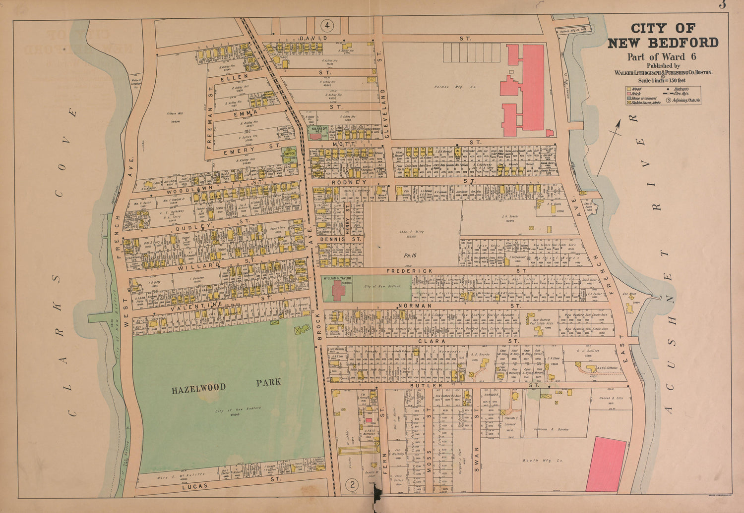 City of New Bedford--continued from Atlas of the City of New Bedford, Massachusetts : Based On Plans In the Office of the City Engineer 1911 by Relic Map Company