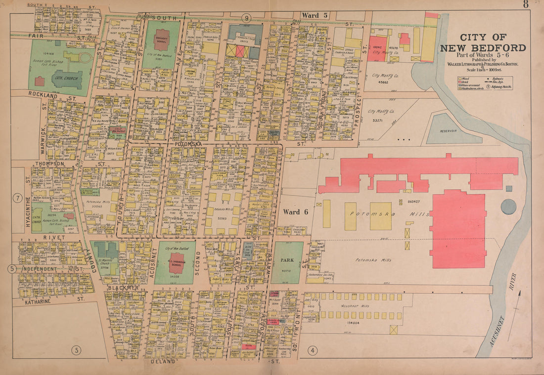 City of New Bedford--continued from Atlas of the City of New Bedford, Massachusetts : Based On Plans In the Office of the City Engineer 1911 by Relic Map Company