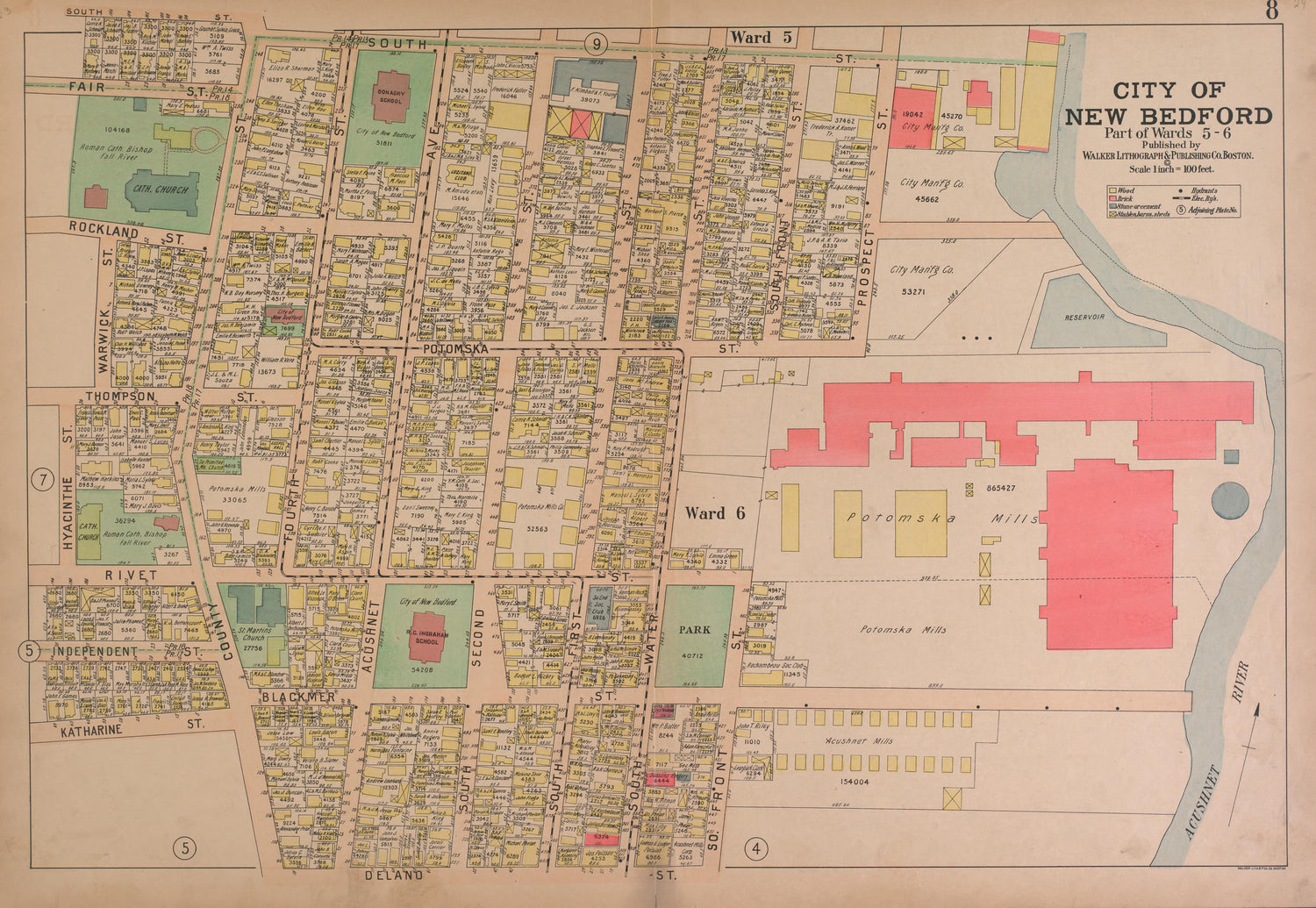 City of New Bedford--continued from Atlas of the City of New Bedford, Massachusetts : Based On Plans In the Office of the City Engineer 1911 by Relic Map Company