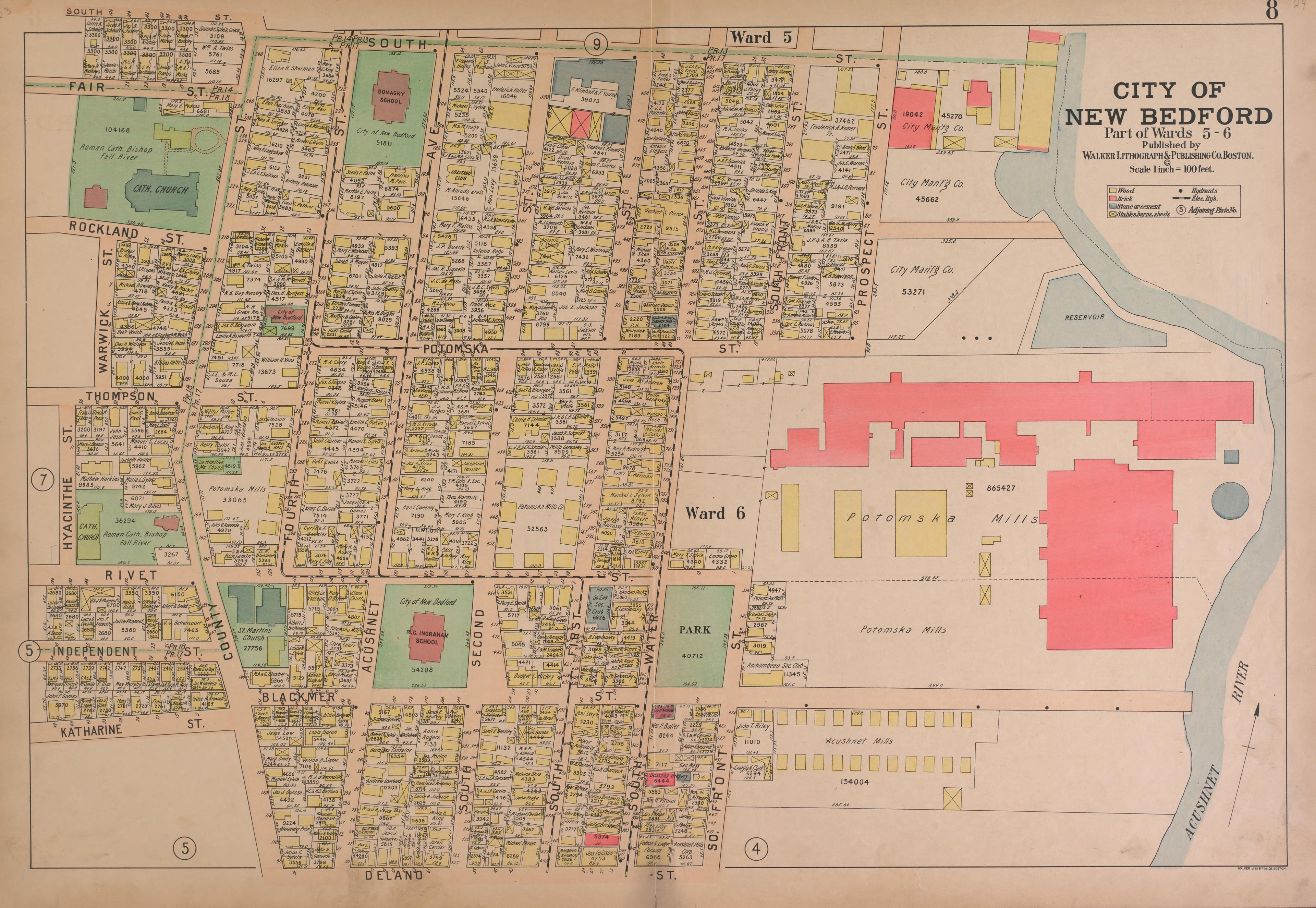 City of New Bedford--continued from Atlas of the City of New Bedford, Massachusetts : Based On Plans In the Office of the City Engineer 1911 by Relic Map Company