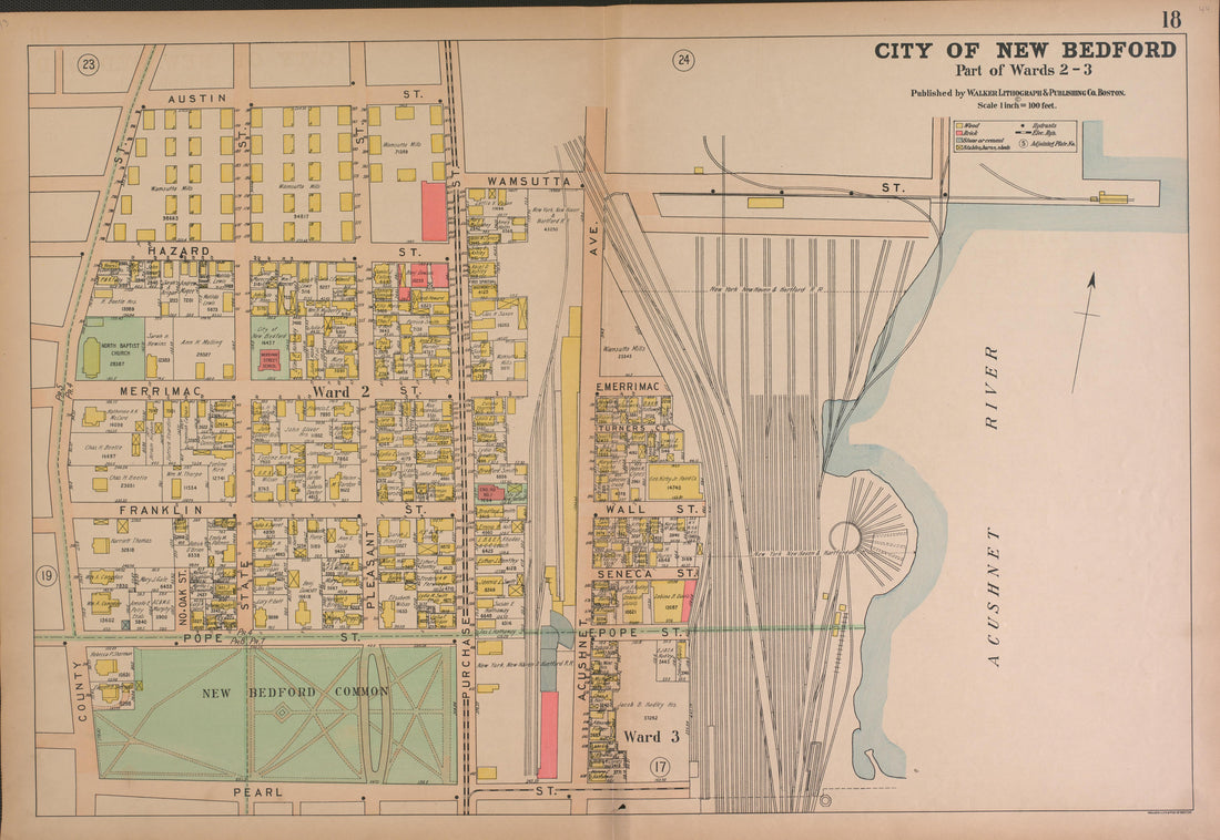 City of New Bedford--continued from Atlas of the City of New Bedford, Massachusetts : Based On Plans In the Office of the City Engineer 1911 by Relic Map Company