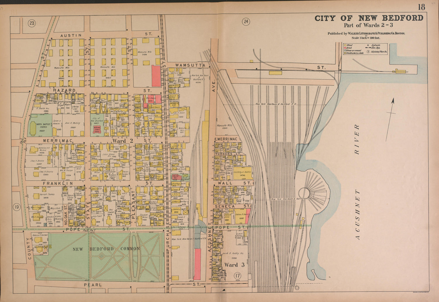 City of New Bedford--continued from Atlas of the City of New Bedford, Massachusetts : Based On Plans In the Office of the City Engineer 1911 by Relic Map Company