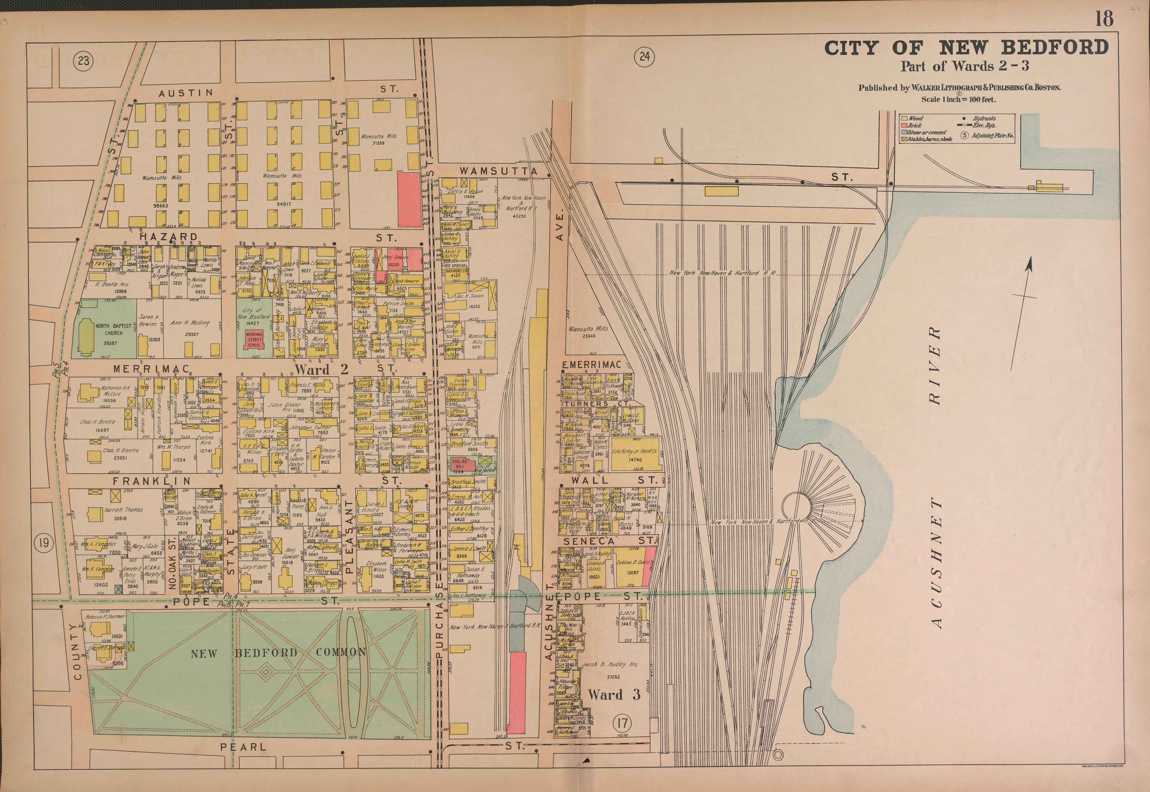 City of New Bedford--continued from Atlas of the City of New Bedford, Massachusetts : Based On Plans In the Office of the City Engineer 1911 by Relic Map Company