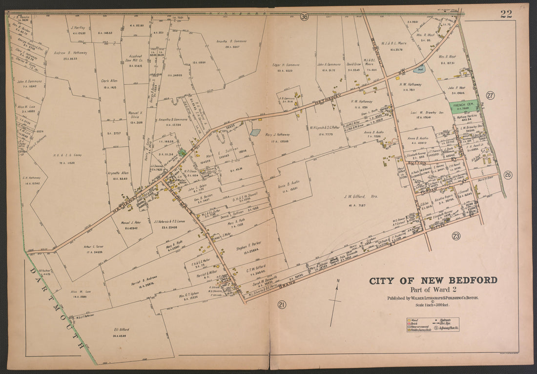 City of New Bedford--continued from Atlas of the City of New Bedford, Massachusetts : Based On Plans In the Office of the City Engineer 1911 by Relic Map Company