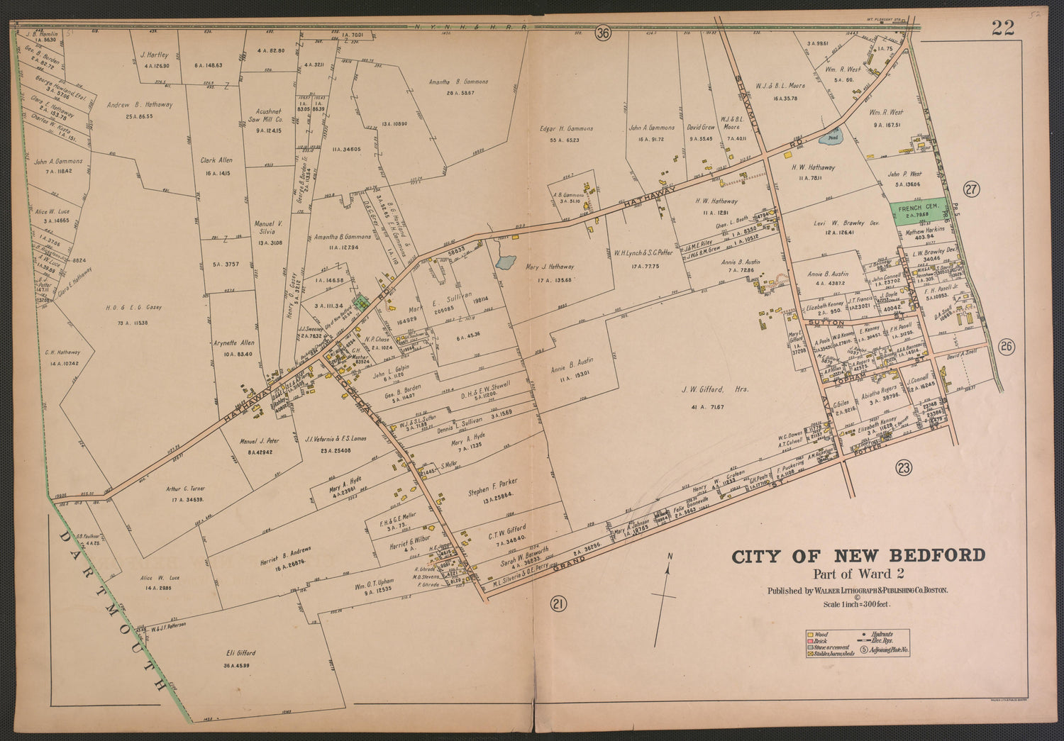City of New Bedford--continued from Atlas of the City of New Bedford, Massachusetts : Based On Plans In the Office of the City Engineer 1911 by Relic Map Company