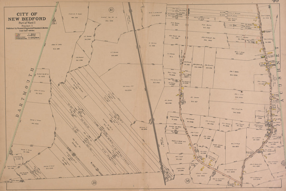 City of New Bedford--continued from Atlas of the City of New Bedford, Massachusetts : Based On Plans In the Office of the City Engineer 1911 by Relic Map Company