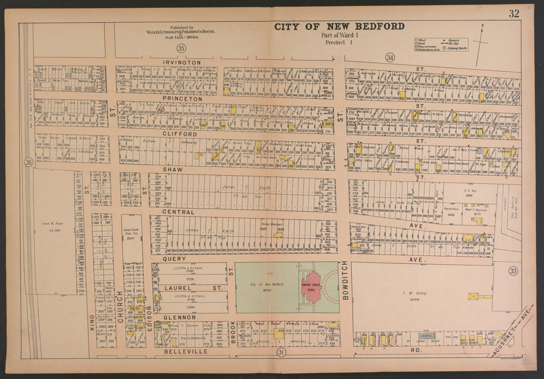 City of New Bedford--continued from Atlas of the City of New Bedford, Massachusetts : Based On Plans In the Office of the City Engineer 1911 by Relic Map Company