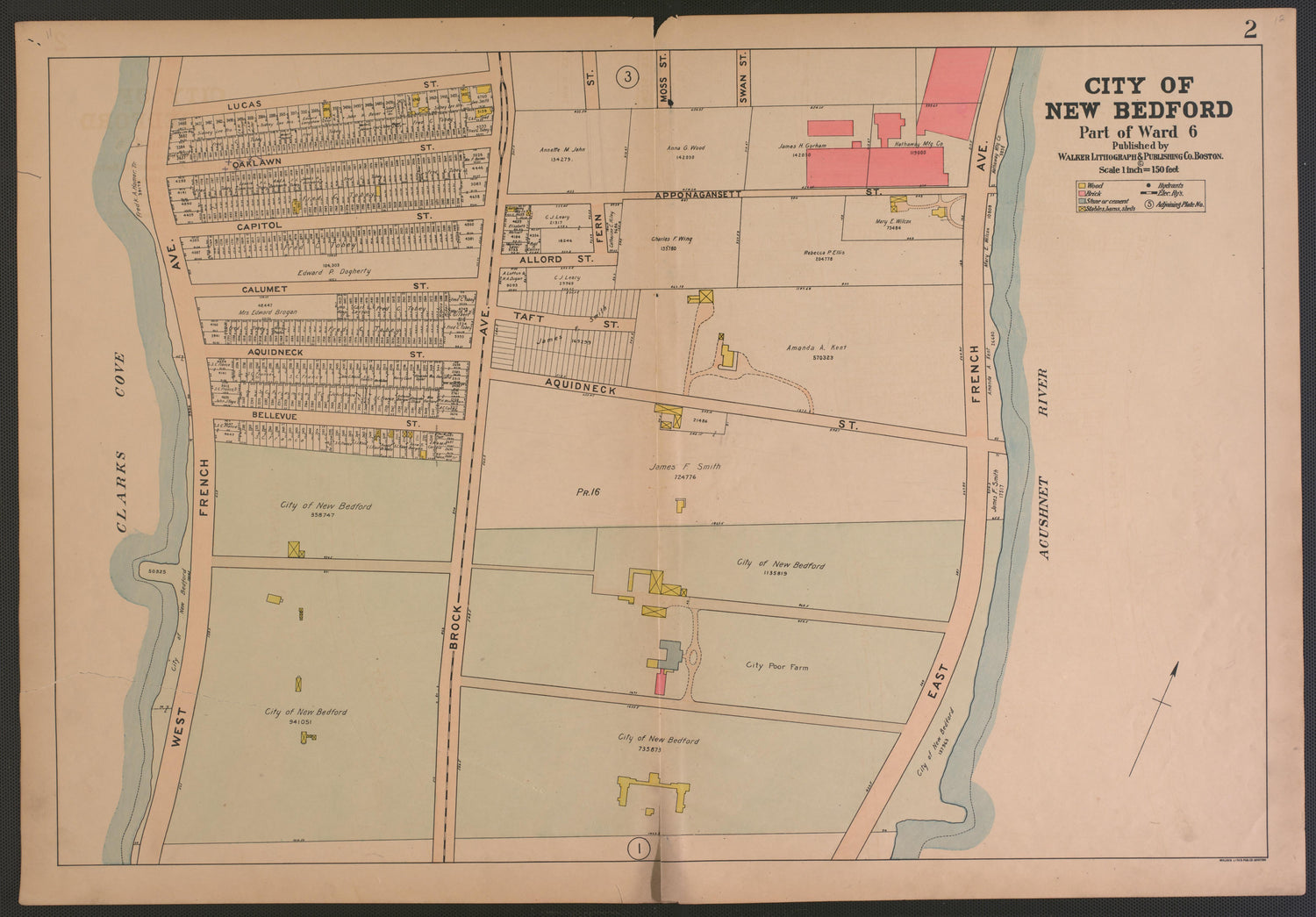 City of New Bedford--continued from Atlas of the City of New Bedford, Massachusetts : Based On Plans In the Office of the City Engineer 1911 by Relic Map Company