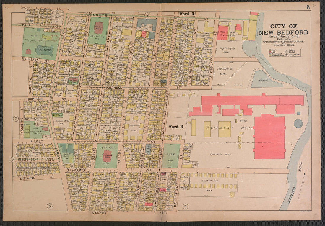 City of New Bedford--continued from Atlas of the City of New Bedford, Massachusetts : Based On Plans In the Office of the City Engineer 1911 by Relic Map Company