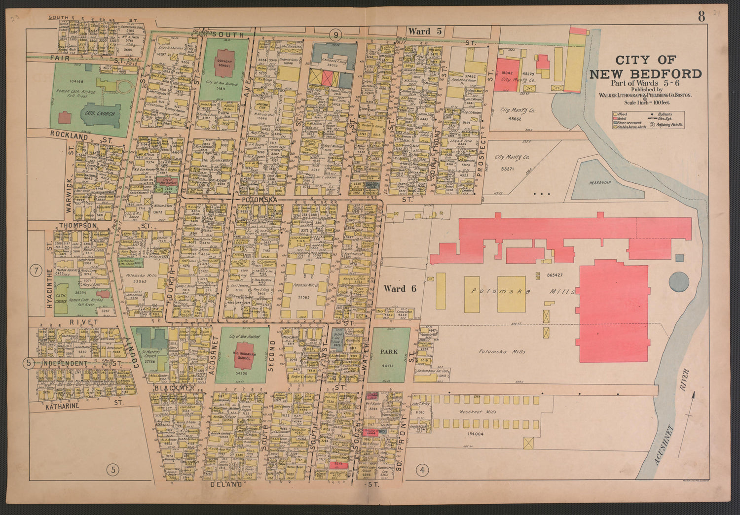 City of New Bedford--continued from Atlas of the City of New Bedford, Massachusetts : Based On Plans In the Office of the City Engineer 1911 by Relic Map Company
