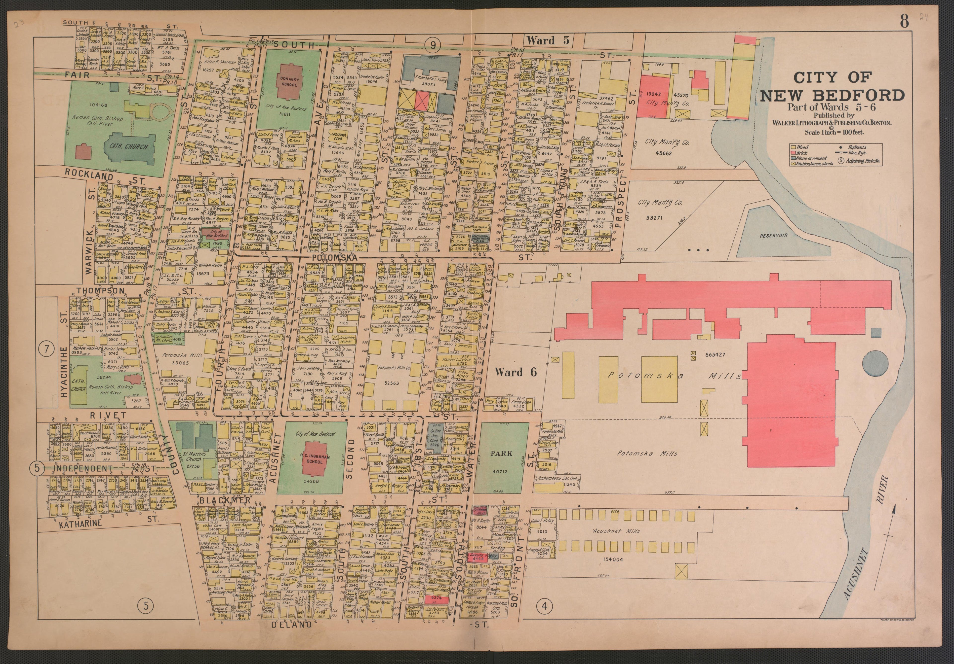 City of New Bedford--continued from Atlas of the City of New Bedford, Massachusetts : Based On Plans In the Office of the City Engineer 1911 by Relic Map Company