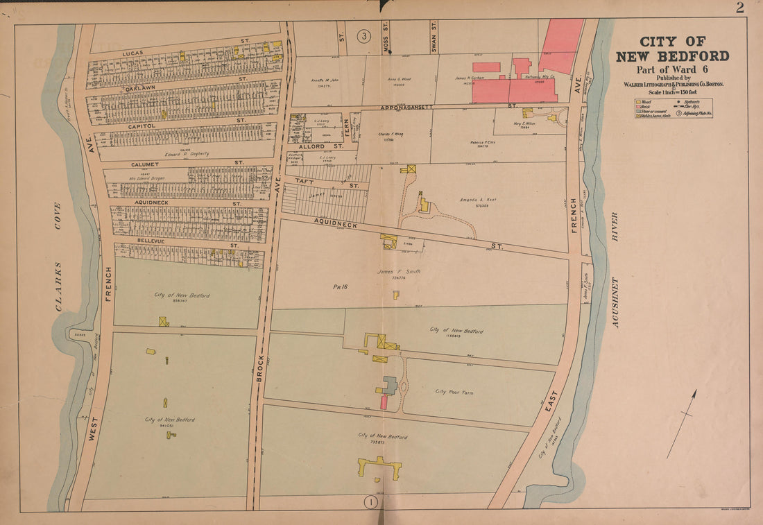 City of New Bedford--continued from Atlas of the City of New Bedford, Massachusetts : Based On Plans In the Office of the City Engineer 1911 by Relic Map Company