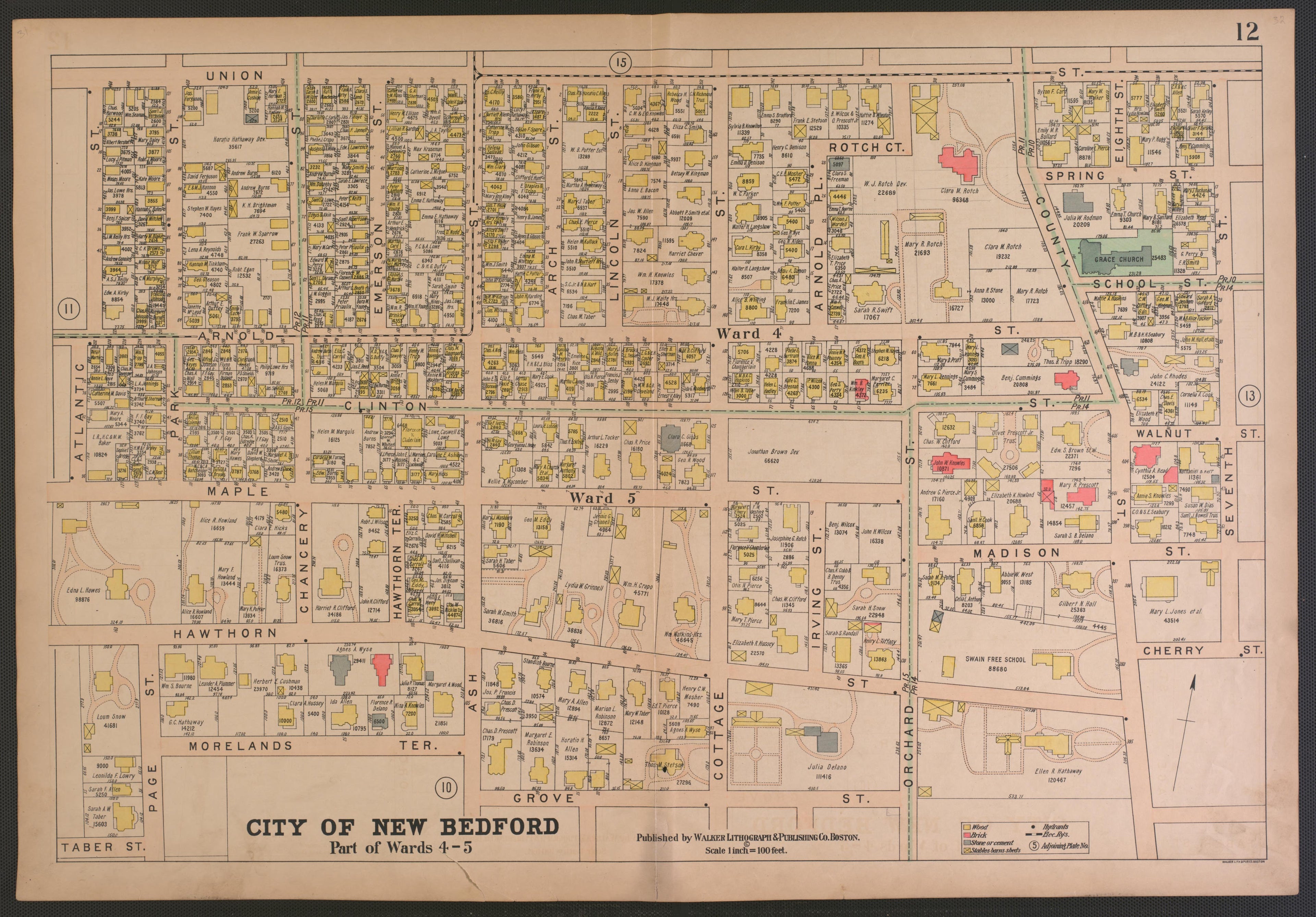 City of New Bedford--continued from Atlas of the City of New Bedford, Massachusetts : Based On Plans In the Office of the City Engineer 1911 by Relic Map Company