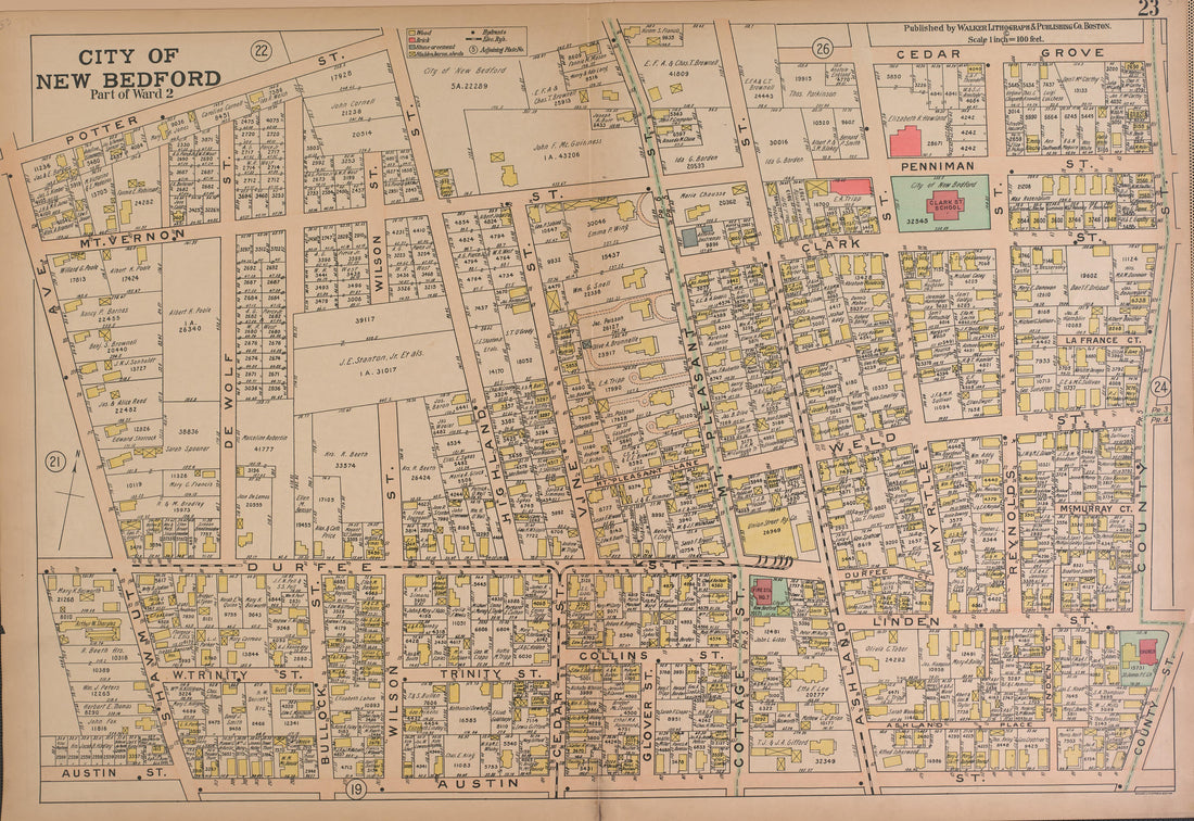 City of New Bedford--continued from Atlas of the City of New Bedford, Massachusetts : Based On Plans In the Office of the City Engineer 1911 by Relic Map Company