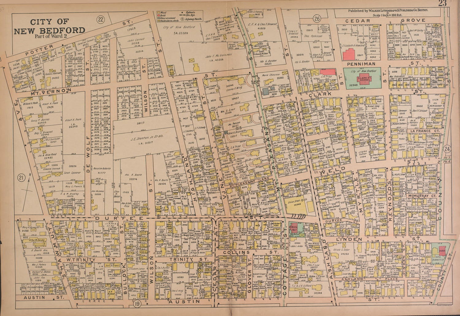 City of New Bedford--continued from Atlas of the City of New Bedford, Massachusetts : Based On Plans In the Office of the City Engineer 1911 by Relic Map Company