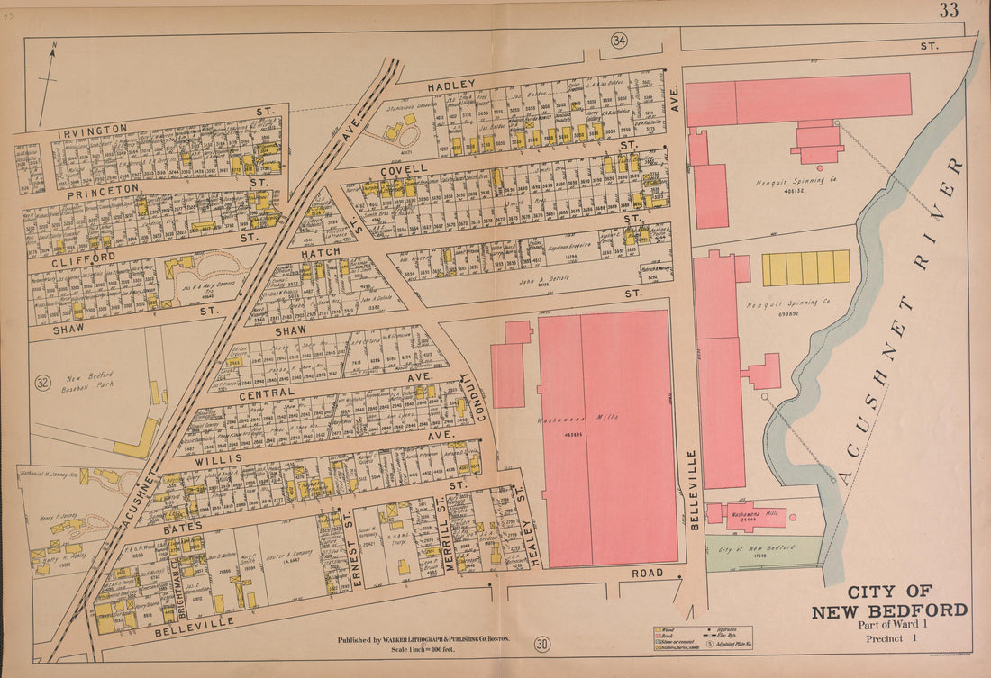 City of New Bedford--continued from Atlas of the City of New Bedford, Massachusetts : Based On Plans In the Office of the City Engineer 1911 by Relic Map Company