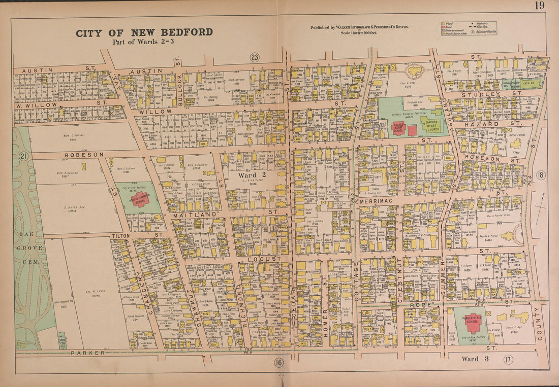 City of New Bedford--continued from Atlas of the City of New Bedford, Massachusetts : Based On Plans In the Office of the City Engineer 1911 by Relic Map Company