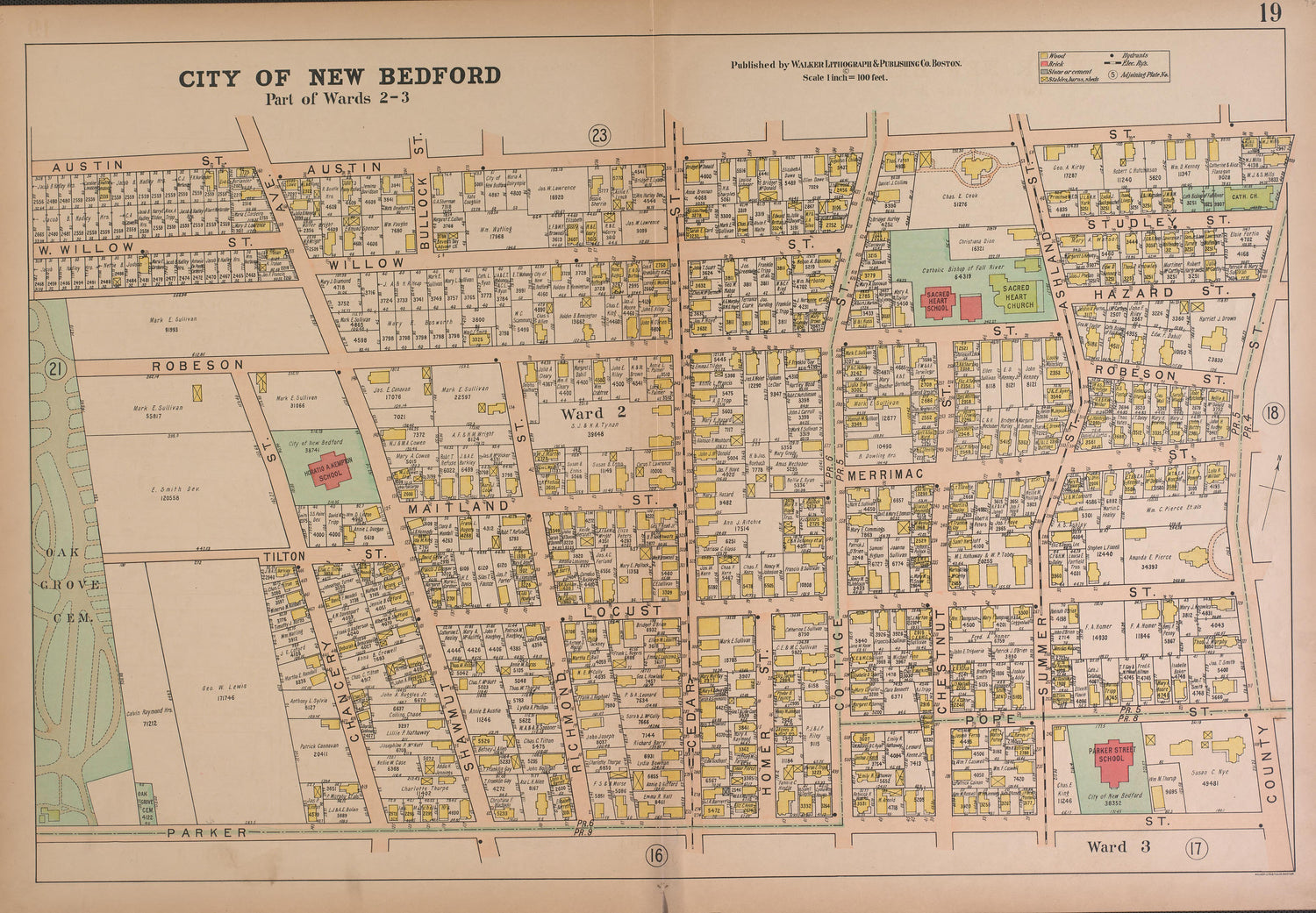 City of New Bedford--continued from Atlas of the City of New Bedford, Massachusetts : Based On Plans In the Office of the City Engineer 1911 by Relic Map Company