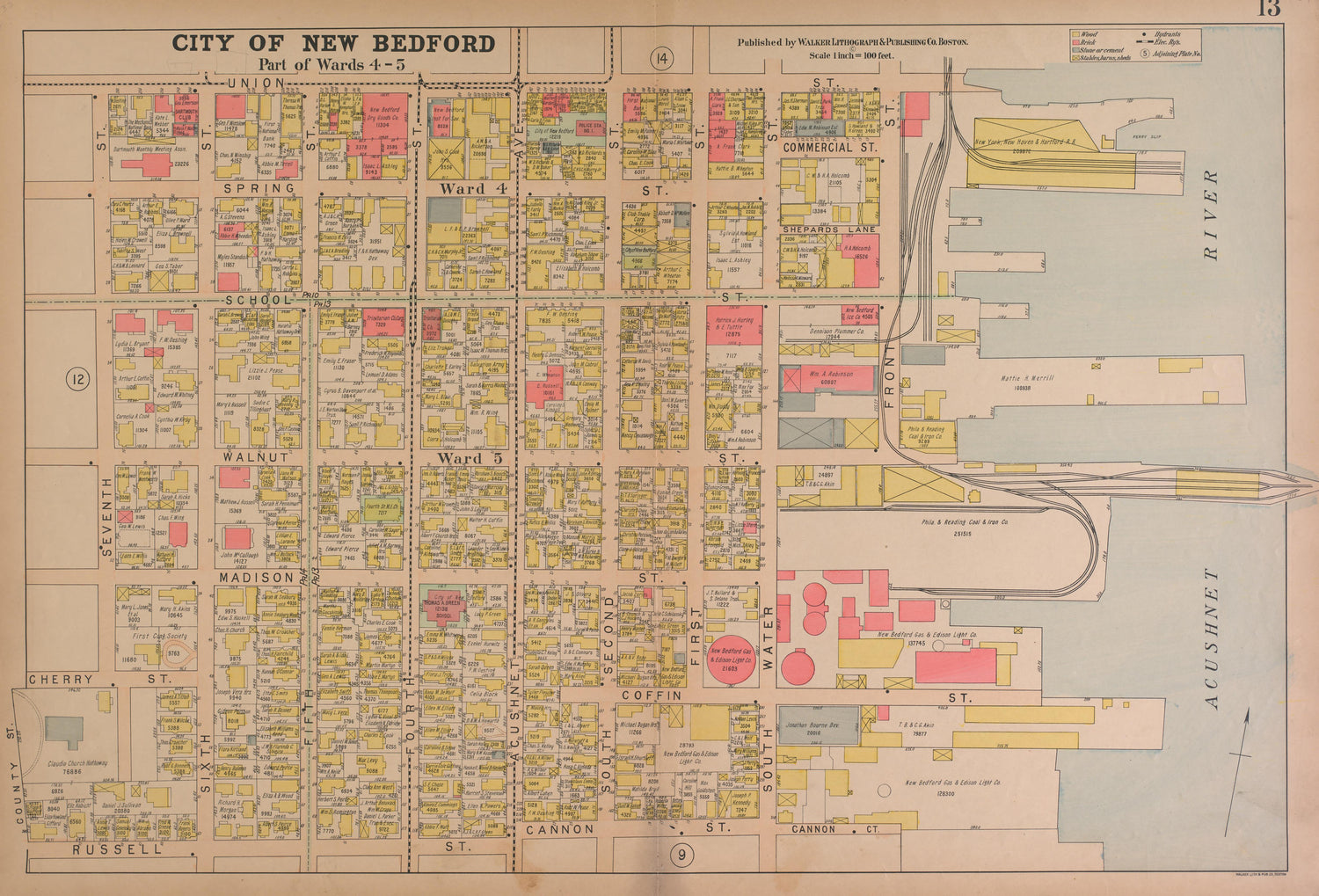 City of New Bedford--continued from Atlas of the City of New Bedford, Massachusetts : Based On Plans In the Office of the City Engineer 1911 by Relic Map Company