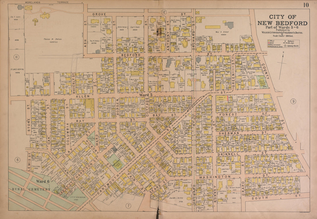 City of New Bedford--continued from Atlas of the City of New Bedford, Massachusetts : Based On Plans In the Office of the City Engineer 1911 by Relic Map Company