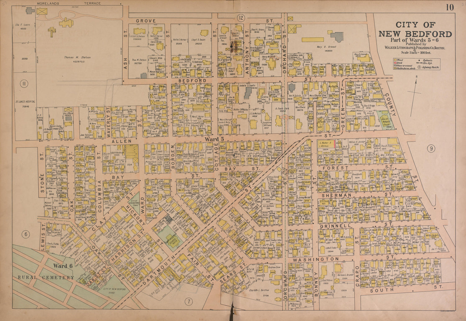 City of New Bedford--continued from Atlas of the City of New Bedford, Massachusetts : Based On Plans In the Office of the City Engineer 1911 by Relic Map Company