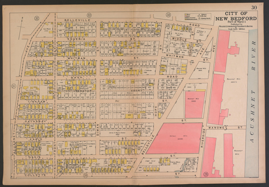 City of New Bedford--continued from Atlas of the City of New Bedford, Massachusetts : Based On Plans In the Office of the City Engineer 1911 by Relic Map Company