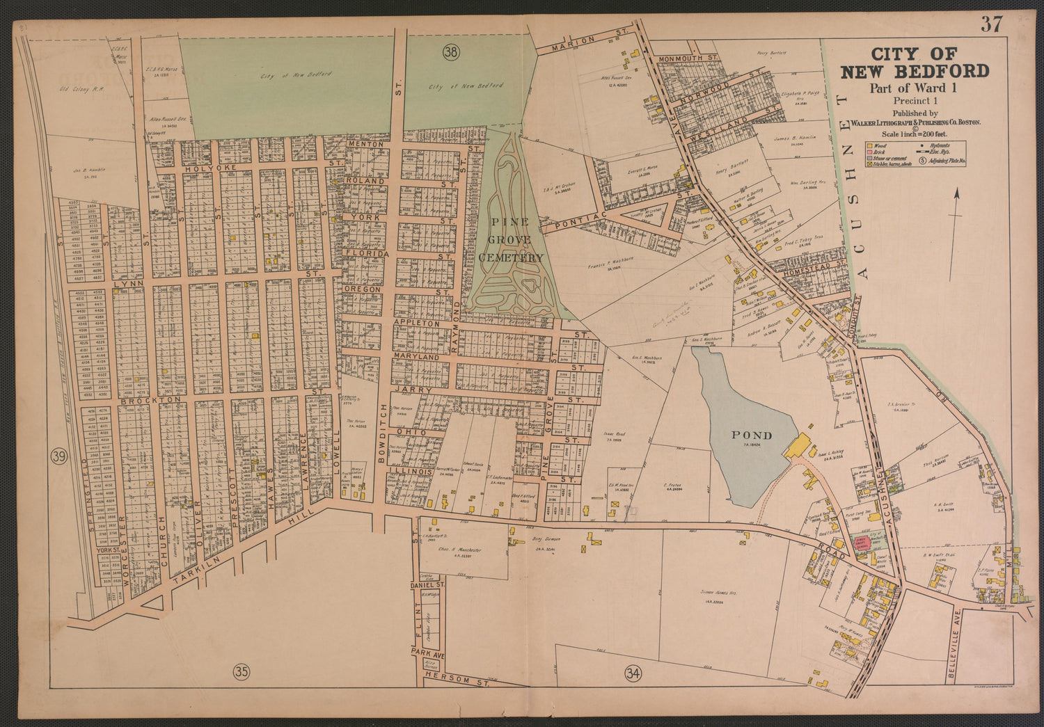 City of New Bedford--continued from Atlas of the City of New Bedford, Massachusetts : Based On Plans In the Office of the City Engineer 1911 by Relic Map Company