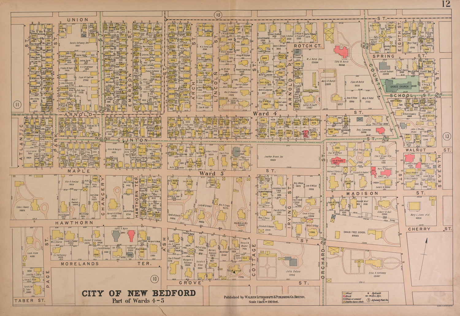 City of New Bedford--continued from Atlas of the City of New Bedford, Massachusetts : Based On Plans In the Office of the City Engineer 1911 by Relic Map Company