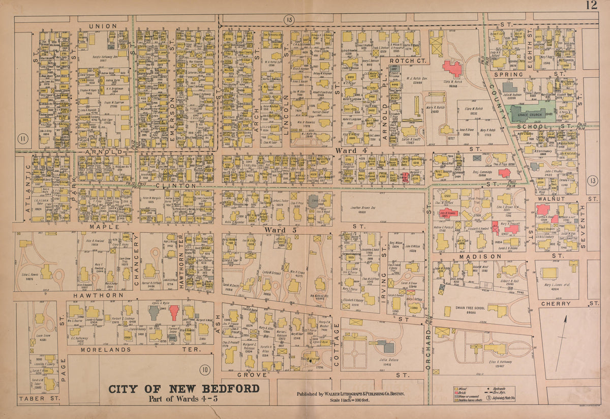 City of New Bedford--continued from Atlas of the City of New Bedford, Massachusetts : Based On Plans In the Office of the City Engineer 1911 by Relic Map Company