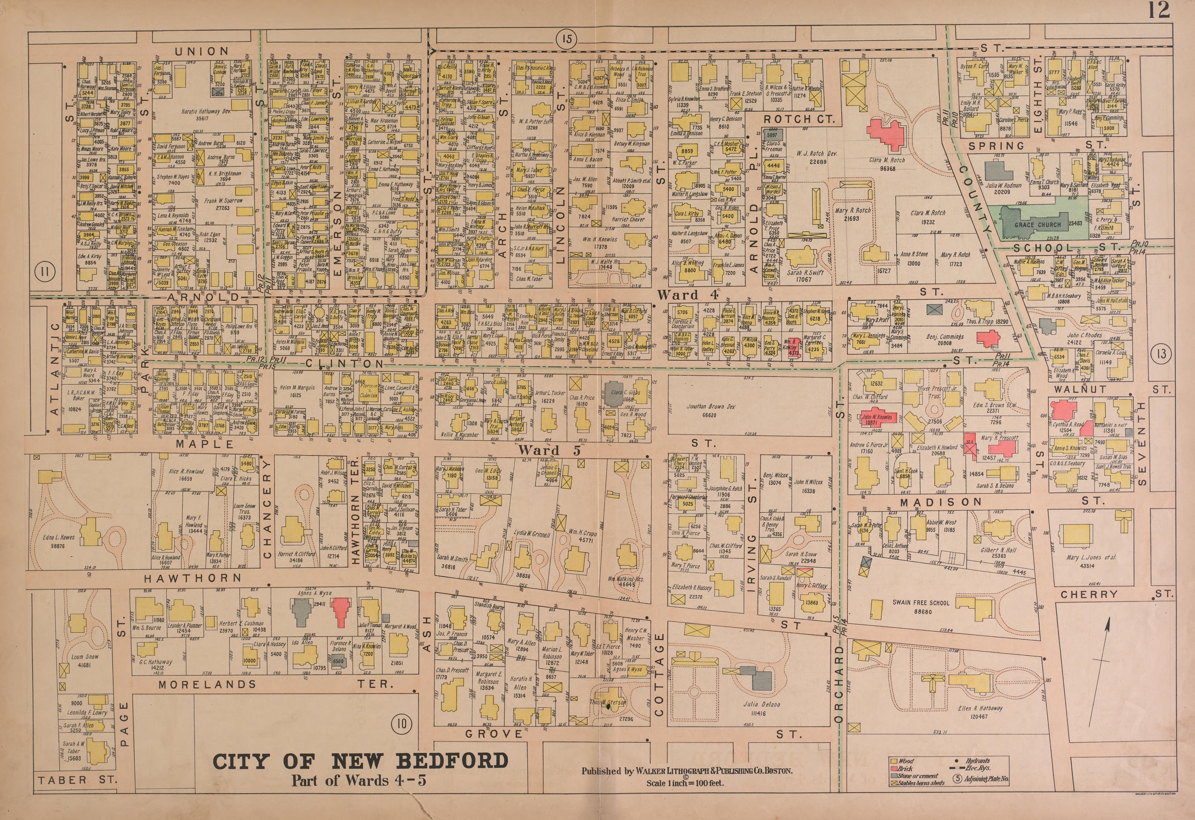 City of New Bedford--continued from Atlas of the City of New Bedford, Massachusetts : Based On Plans In the Office of the City Engineer 1911 by Relic Map Company