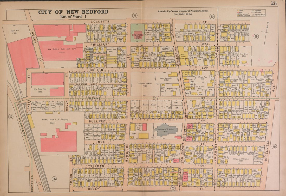 City of New Bedford--continued from Atlas of the City of New Bedford, Massachusetts : Based On Plans In the Office of the City Engineer 1911 by Relic Map Company