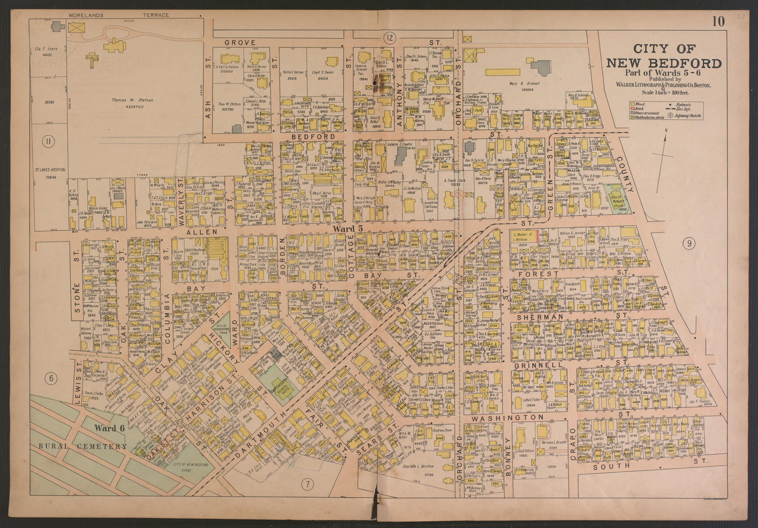 City of New Bedford--continued from Atlas of the City of New Bedford, Massachusetts : Based On Plans In the Office of the City Engineer 1911 by Relic Map Company