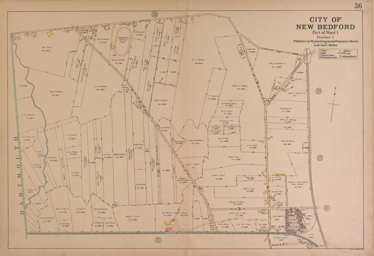 City of New Bedford--continued from Atlas of the City of New Bedford, Massachusetts : Based On Plans In the Office of the City Engineer 1911 by Relic Map Company