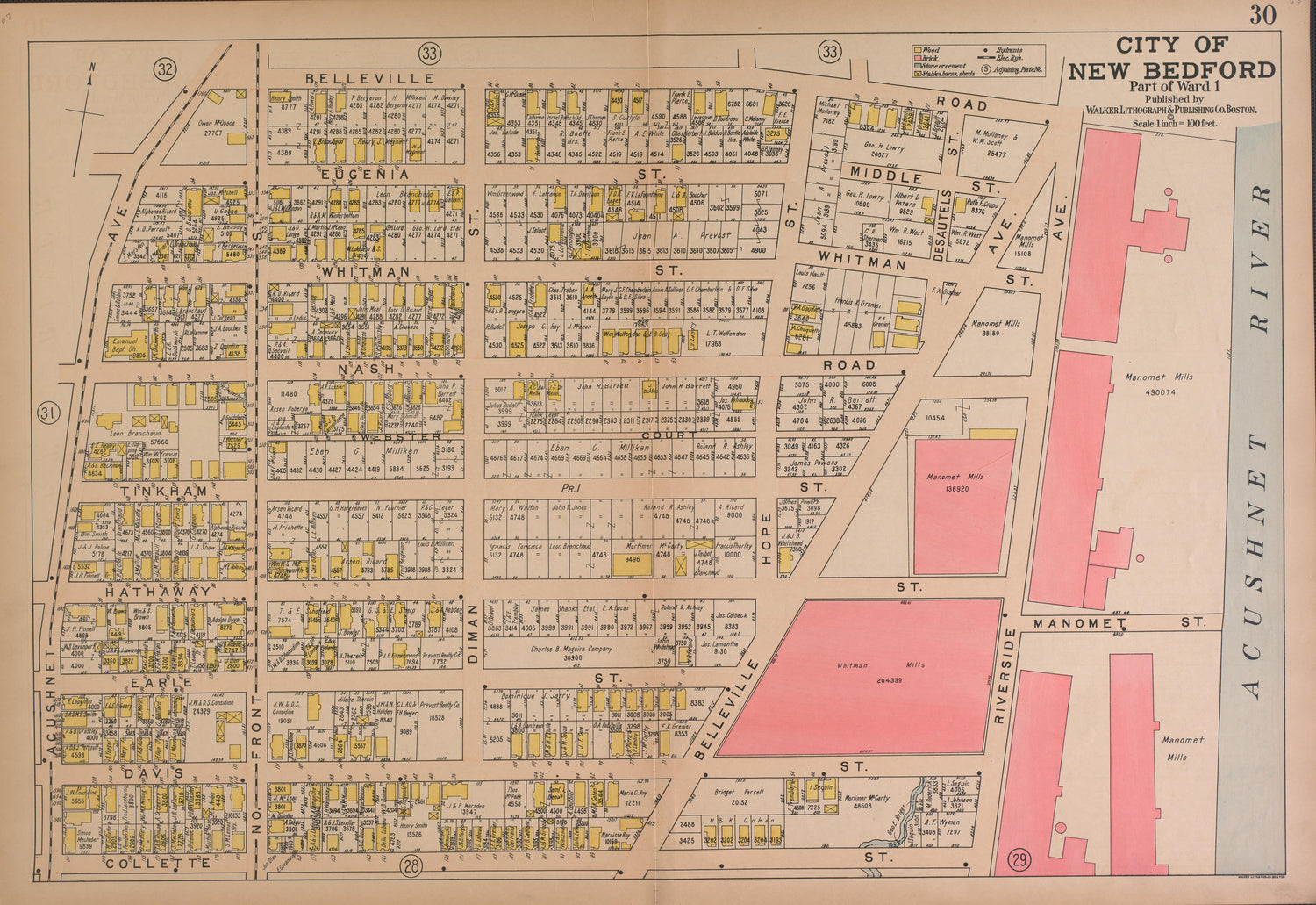 City of New Bedford--continued from Atlas of the City of New Bedford, Massachusetts : Based On Plans In the Office of the City Engineer 1911 by Relic Map Company