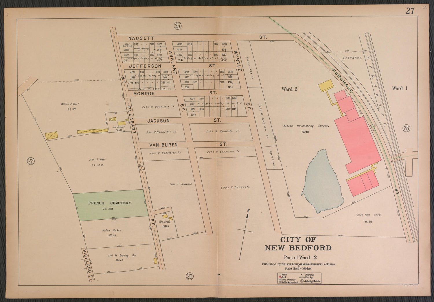 City of New Bedford--continued from Atlas of the City of New Bedford, Massachusetts : Based On Plans In the Office of the City Engineer 1911 by Relic Map Company