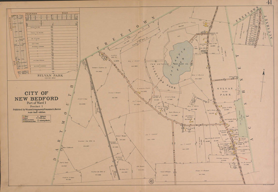 City of New Bedford--continued from Atlas of the City of New Bedford, Massachusetts : Based On Plans In the Office of the City Engineer 1911 by Relic Map Company