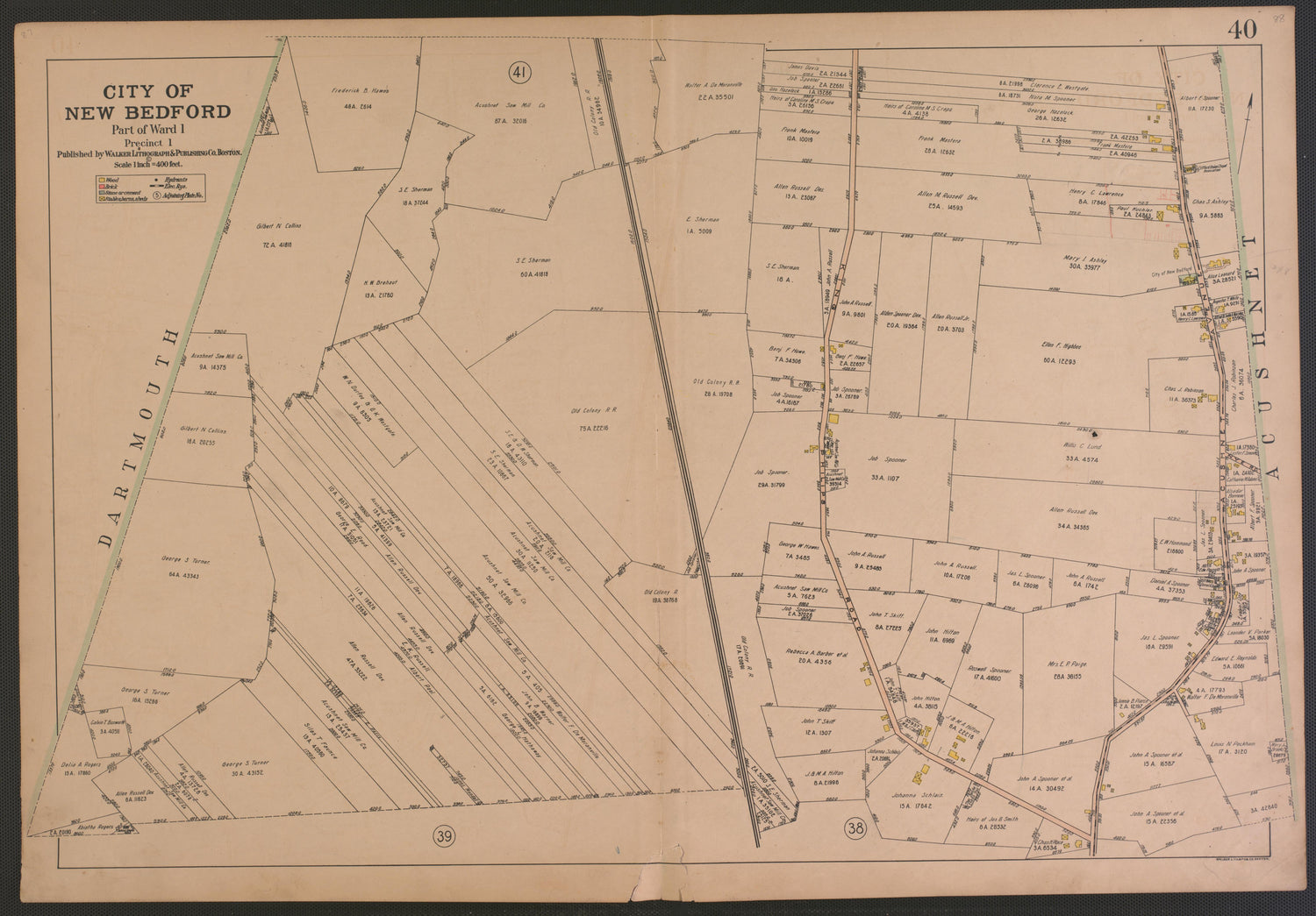 City of New Bedford--continued from Atlas of the City of New Bedford, Massachusetts : Based On Plans In the Office of the City Engineer 1911 by Relic Map Company