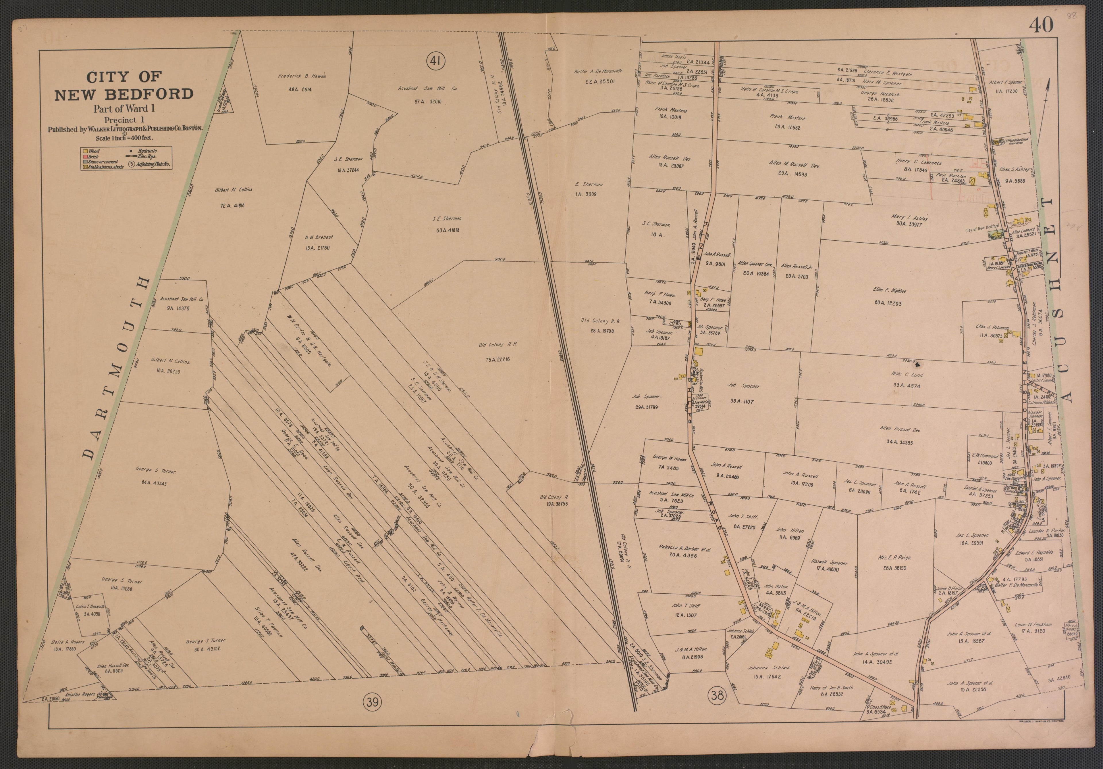 City of New Bedford--continued from Atlas of the City of New Bedford, Massachusetts : Based On Plans In the Office of the City Engineer 1911 by Relic Map Company