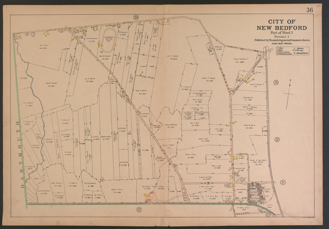 City of New Bedford--continued from Atlas of the City of New Bedford, Massachusetts : Based On Plans In the Office of the City Engineer 1911 by Relic Map Company