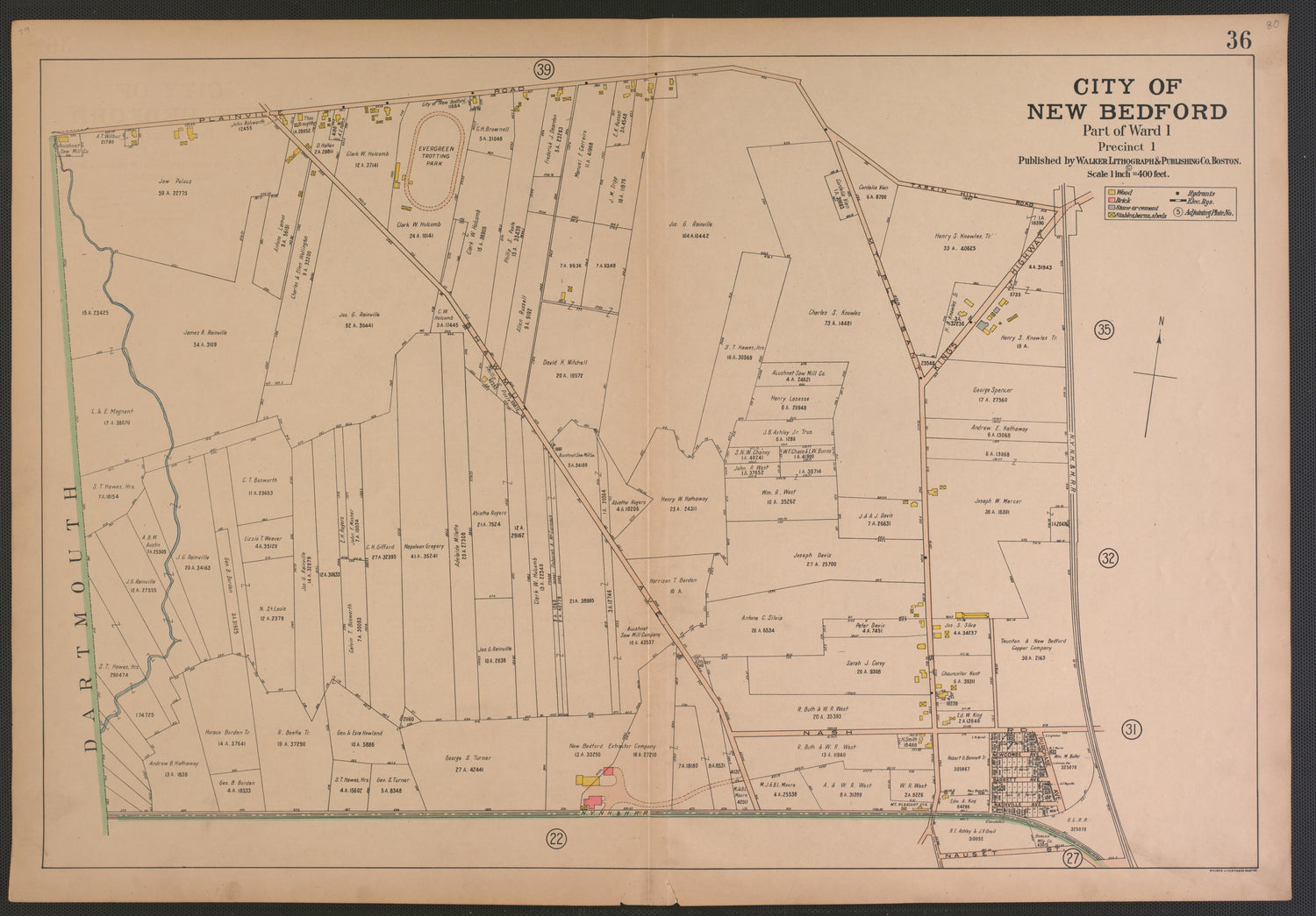 City of New Bedford--continued from Atlas of the City of New Bedford, Massachusetts : Based On Plans In the Office of the City Engineer 1911 by Relic Map Company