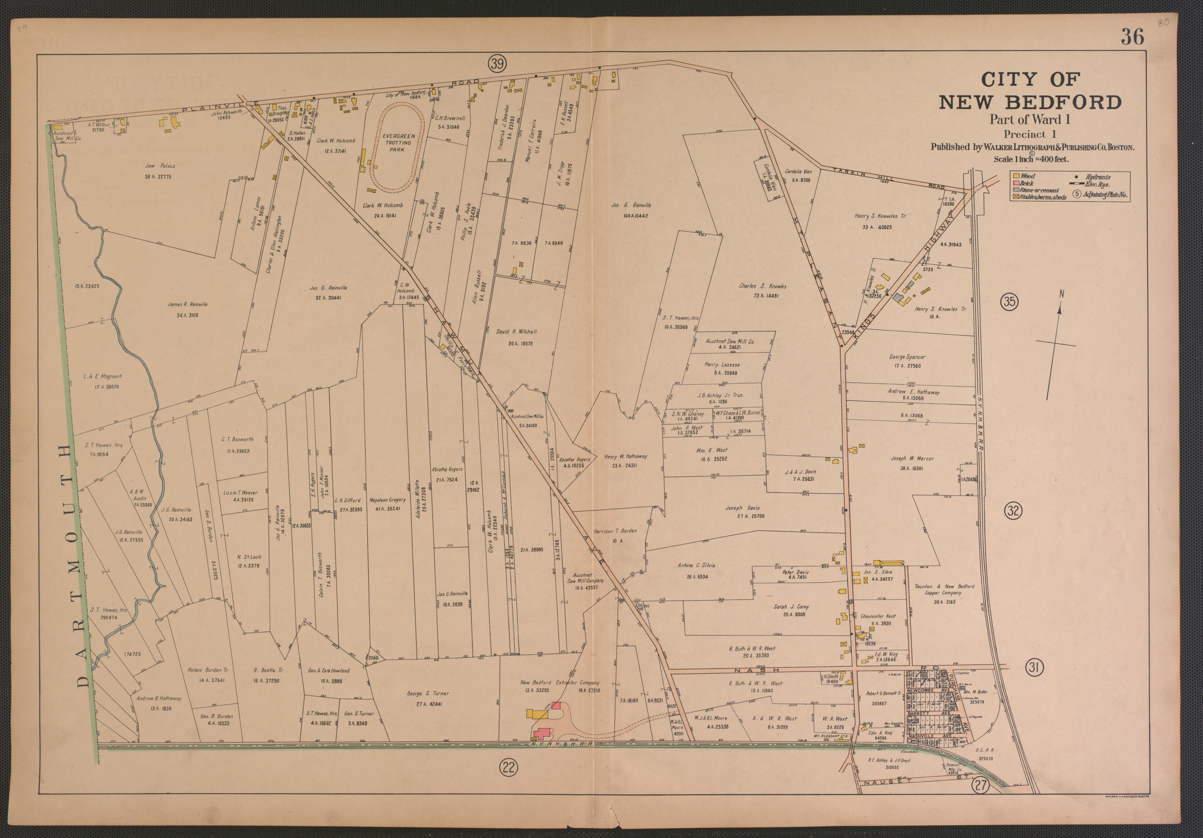 City of New Bedford--continued from Atlas of the City of New Bedford, Massachusetts : Based On Plans In the Office of the City Engineer 1911 by Relic Map Company