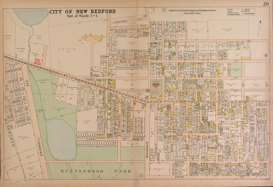 City of New Bedford--continued from Atlas of the City of New Bedford, Massachusetts : Based On Plans In the Office of the City Engineer 1911 by Relic Map Company