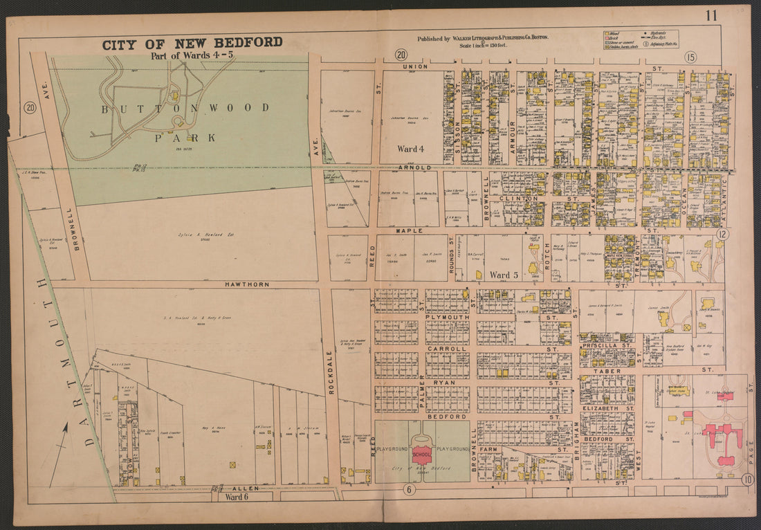 City of New Bedford--continued from Atlas of the City of New Bedford, Massachusetts : Based On Plans In the Office of the City Engineer 1911 by Relic Map Company
