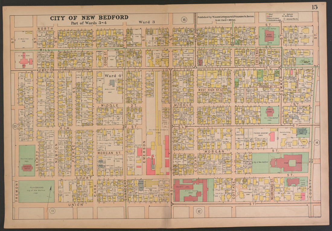 City of New Bedford--continued from Atlas of the City of New Bedford, Massachusetts : Based On Plans In the Office of the City Engineer 1911 by Relic Map Company