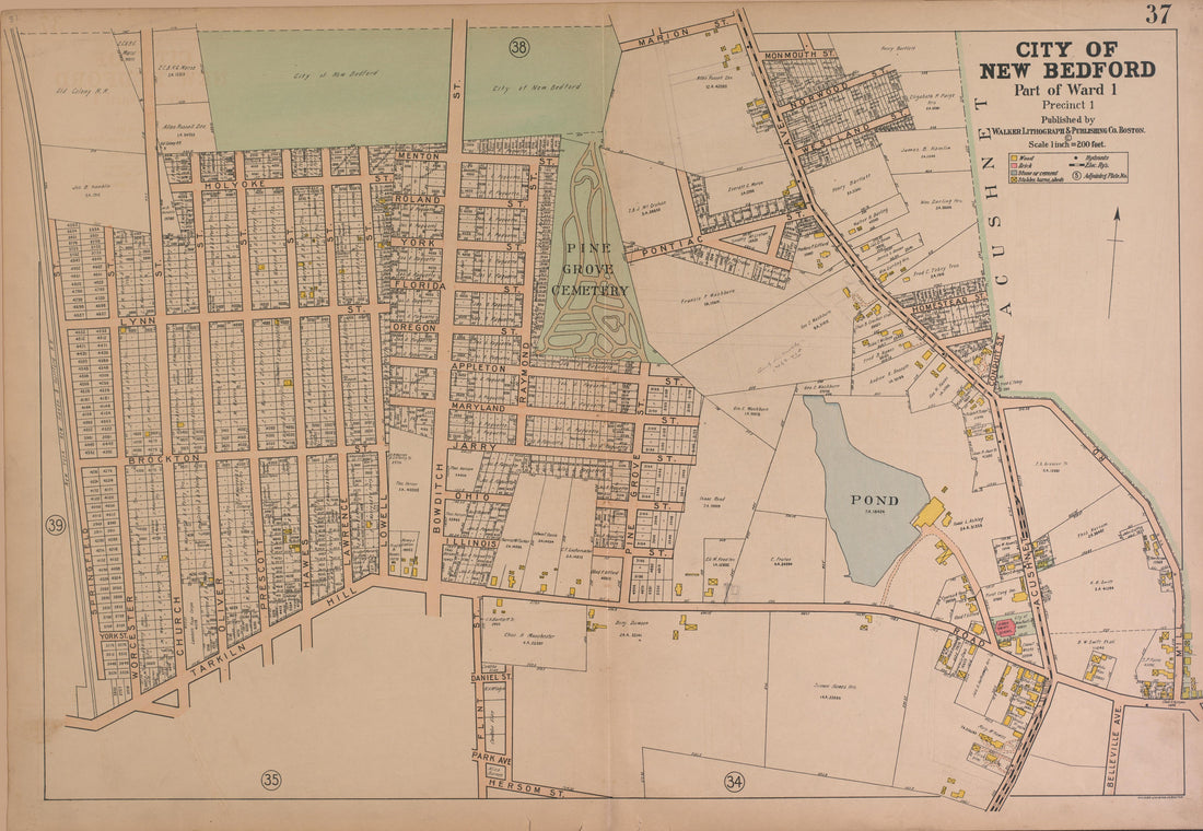 City of New Bedford--continued from Atlas of the City of New Bedford, Massachusetts : Based On Plans In the Office of the City Engineer 1911 by Relic Map Company