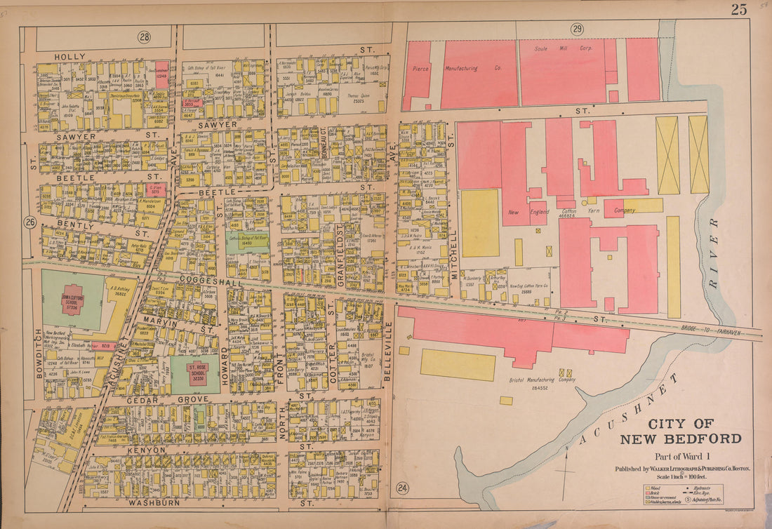 City of New Bedford--continued from Atlas of the City of New Bedford, Massachusetts : Based On Plans In the Office of the City Engineer 1911 by Relic Map Company