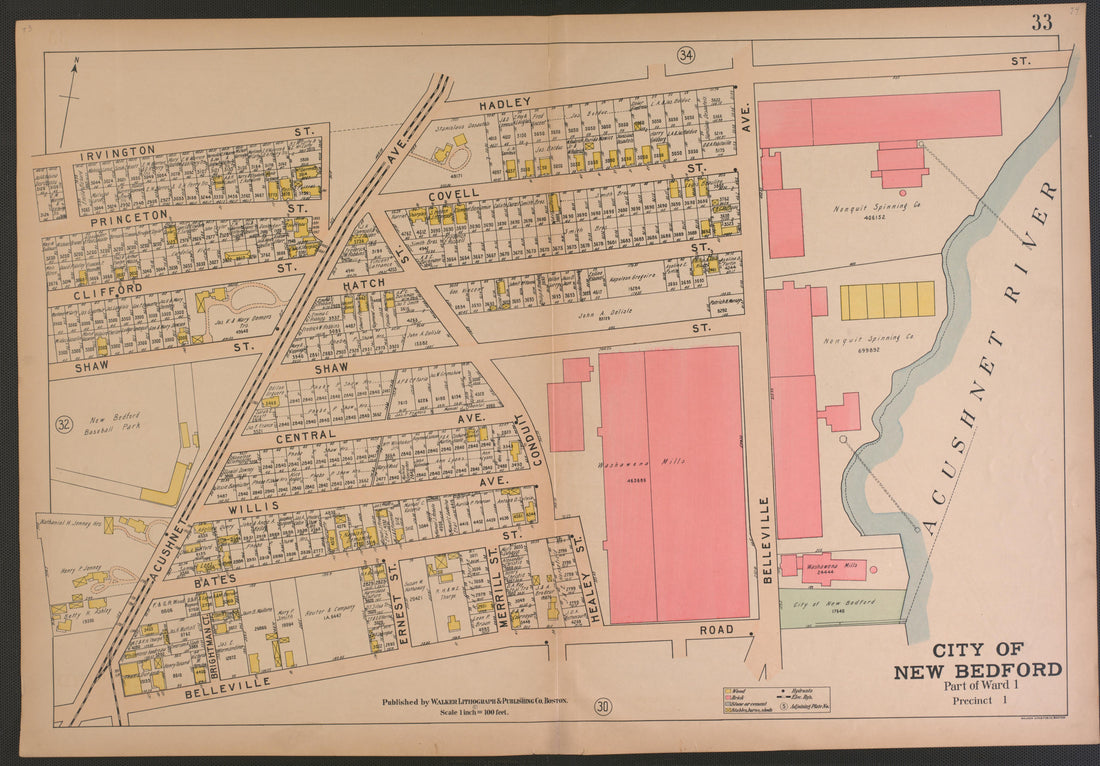 City of New Bedford--continued from Atlas of the City of New Bedford, Massachusetts : Based On Plans In the Office of the City Engineer 1911 by Relic Map Company