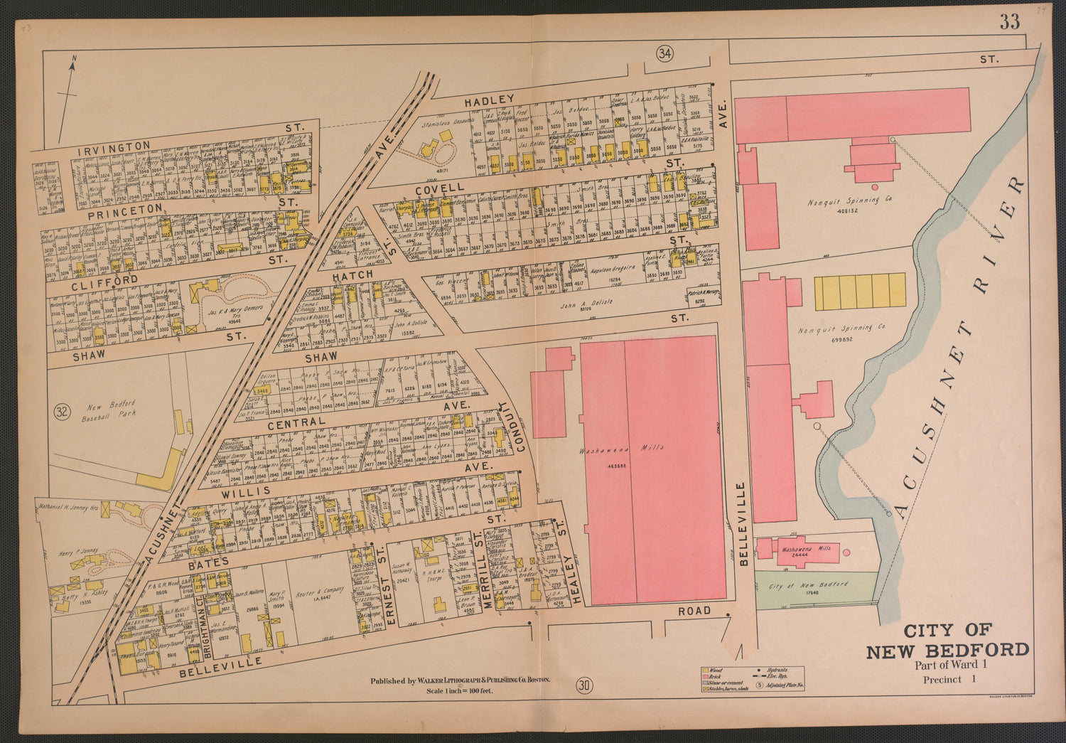 City of New Bedford--continued from Atlas of the City of New Bedford, Massachusetts : Based On Plans In the Office of the City Engineer 1911 by Relic Map Company
