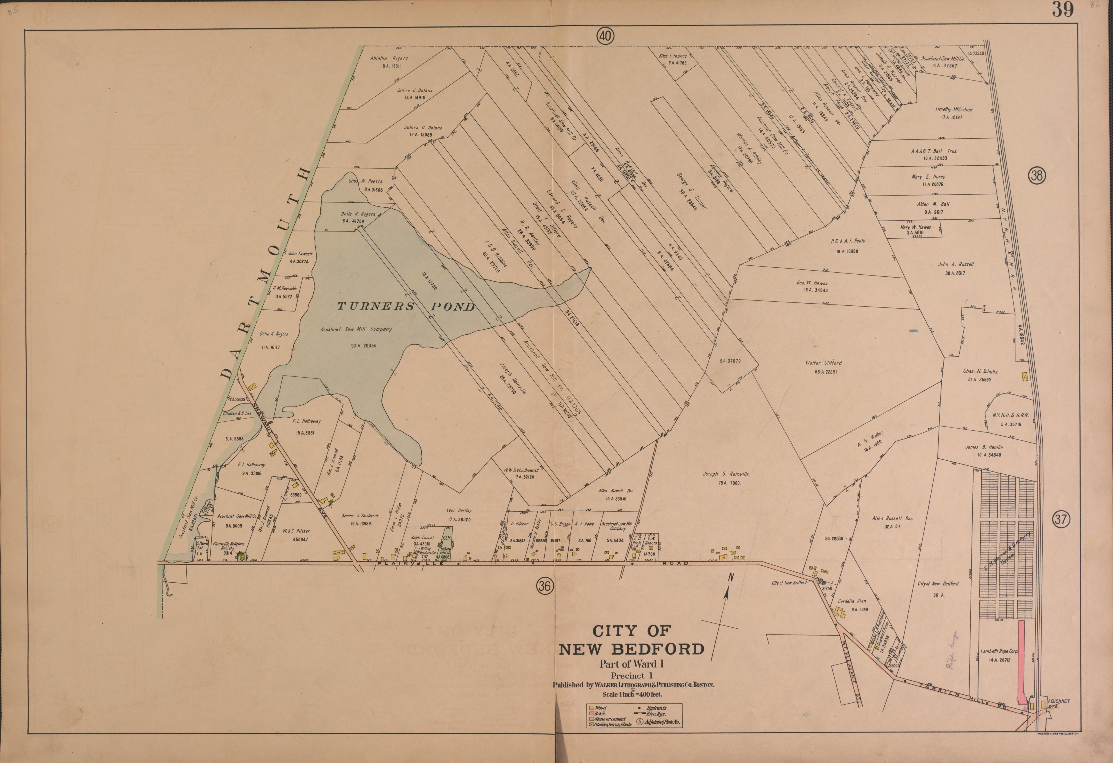City of New Bedford--continued from Atlas of the City of New Bedford, Massachusetts : Based On Plans In the Office of the City Engineer 1911 by Relic Map Company